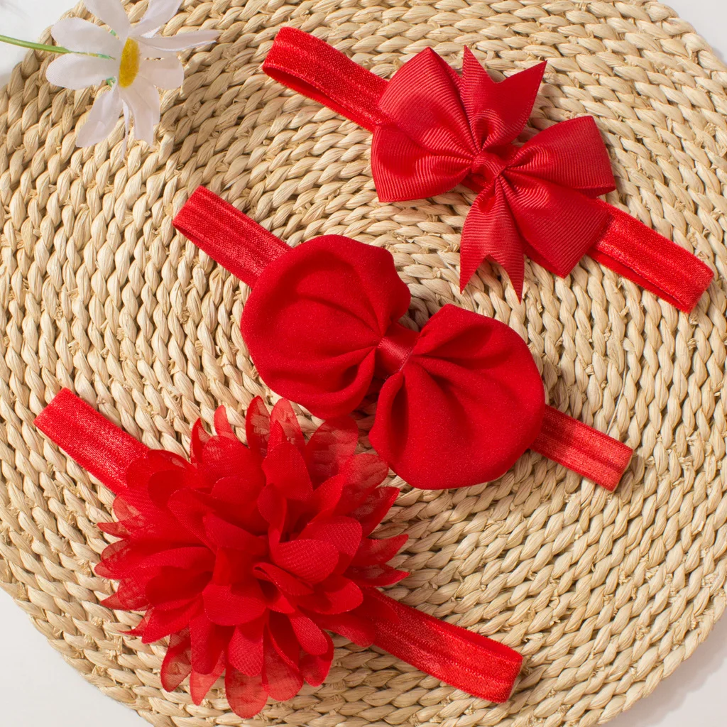  액세서리 3종 세트  여아 남아 헤어밴드  헤어밴드 단색  리본 머리장식 사진..