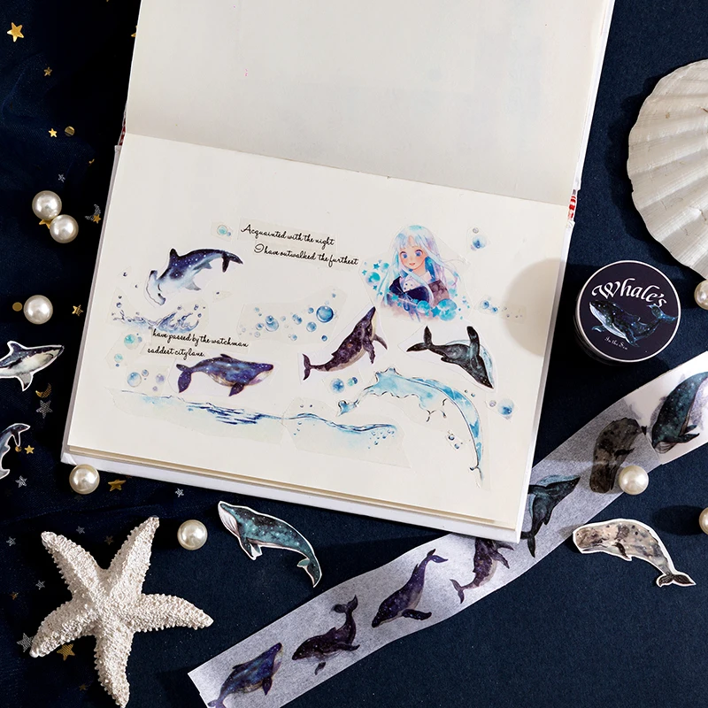 30mm * 2m 신비로운 동물 시리즈 귀여운 숲 동물 테마 와시 테이프 DIY 스크랩북킹 미적 소재 마스킹 테이프