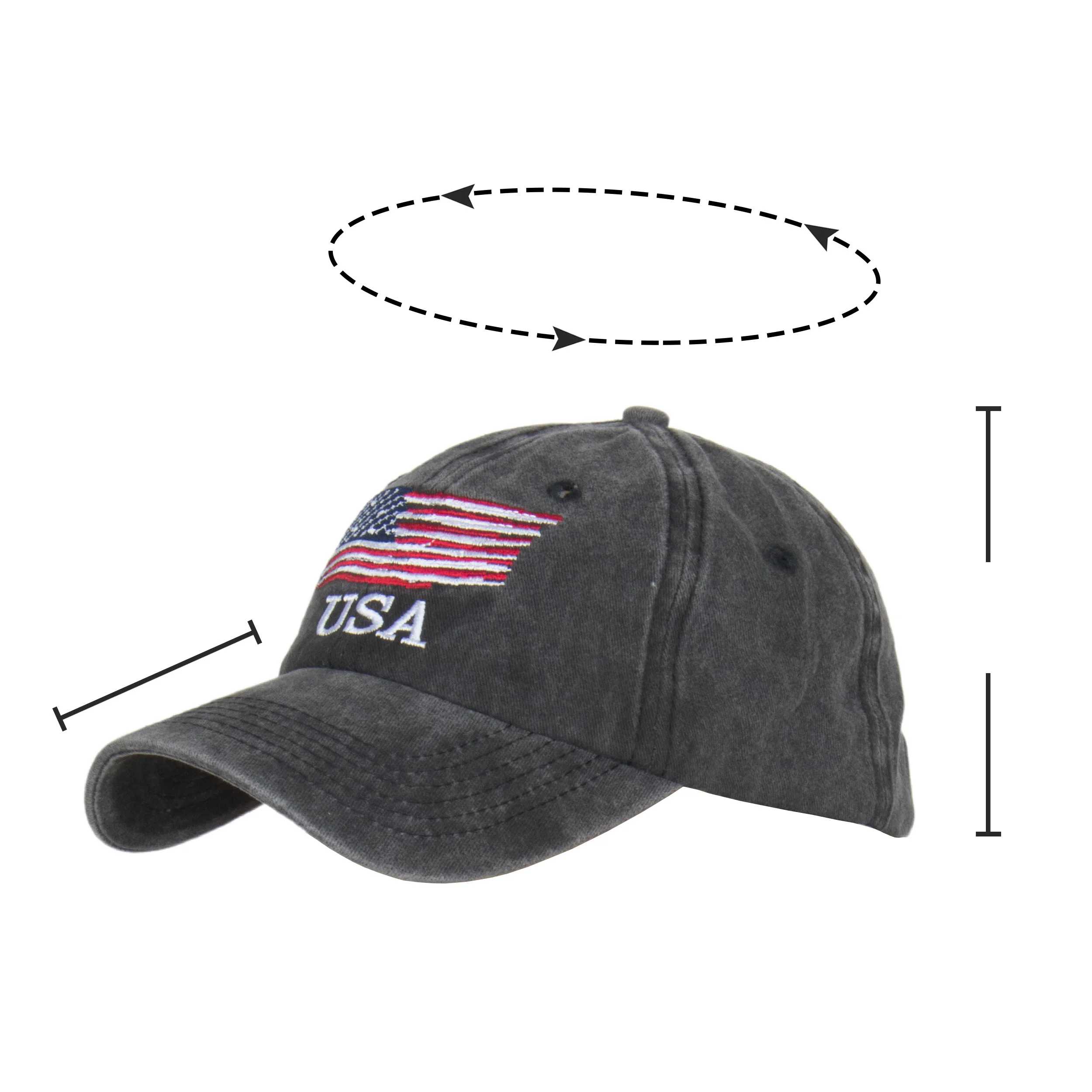 The Iceman Mullet Wig Ski Hat - Brown Wavy Hair With Stars & Stripes Beanie, One Size Fits All