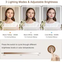 Large LED-lit Glass Top Makeup Vanity Desk with 7 Drawers, 3 Cabinets, and Charging Station, White 4