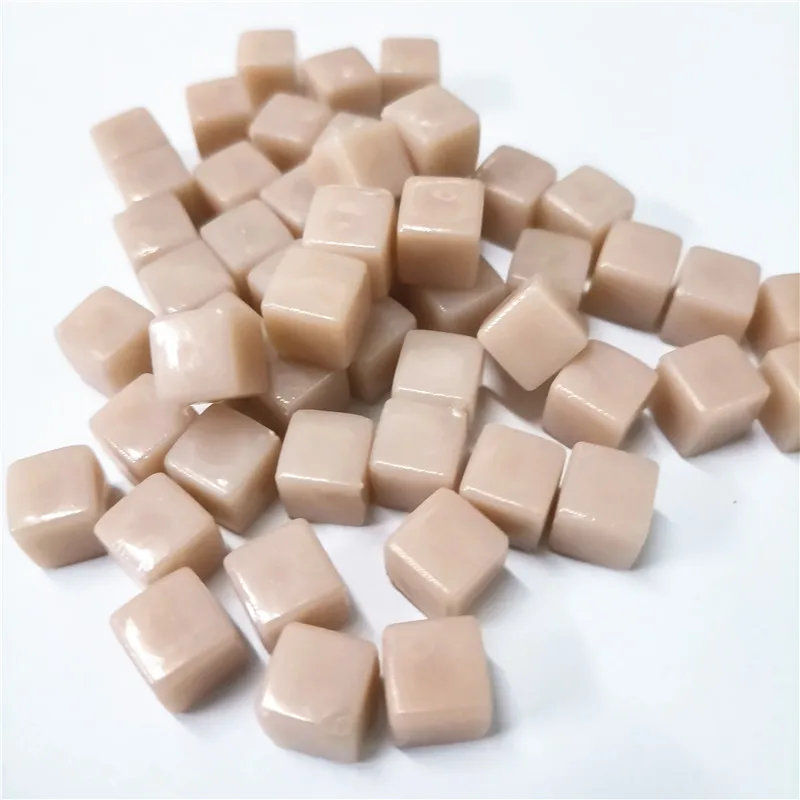 Solid Color Gold and Black Acrylic Dice Set - 50-Piece Blank Square Cubes, 8mm