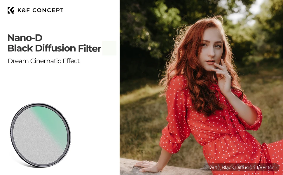 Description Picture 2 of itemK&F Concept 49-82mm Black Mist Diffusion 1/8 1/4 Filter Soft Green Film 52mm 62mm 67mm 72mm Camera Lenses Filters Nano-D Series