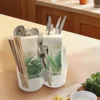 5 Compartment Classic Acrylic Napkin Holder with Cutlery Organizer Caddy Bin, For Spoons, Forks, Knives & Cups Divided Storage! 1