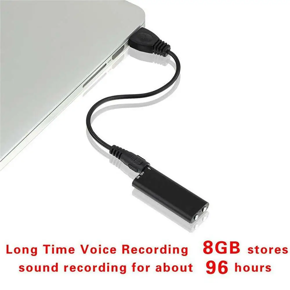 Global Smallest 8GB Professional Voice Recorder Digital Audio Mini Dictaphone +MP3 Player +USB Flash Drive 96 Hours 8GB Bug