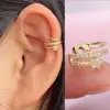 1PC Luxury Fashion Adjustable Ear Cuffs Ear Clip Earrings Delicate CZ Fake Piercing Cartilage Earrings For Women Trend Jewelry 1