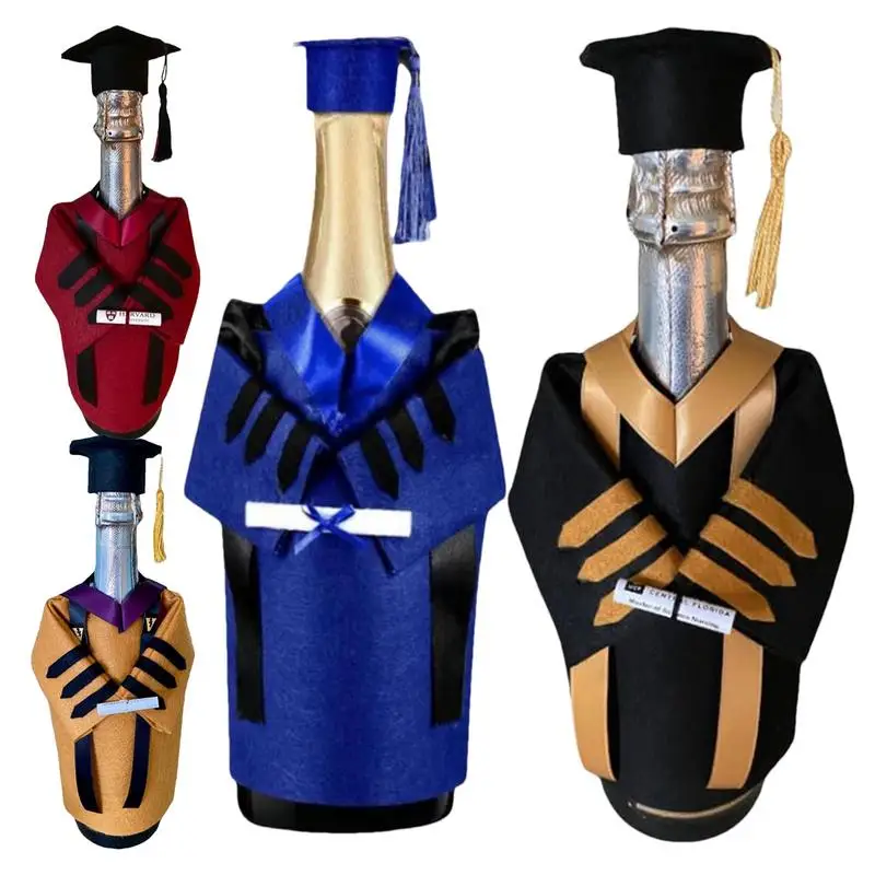 

Wine Bottle Cover Graduation Dress- Up Bags With Tassel And Diploma Bottle Decoration Props Graduation Season Party Decoration