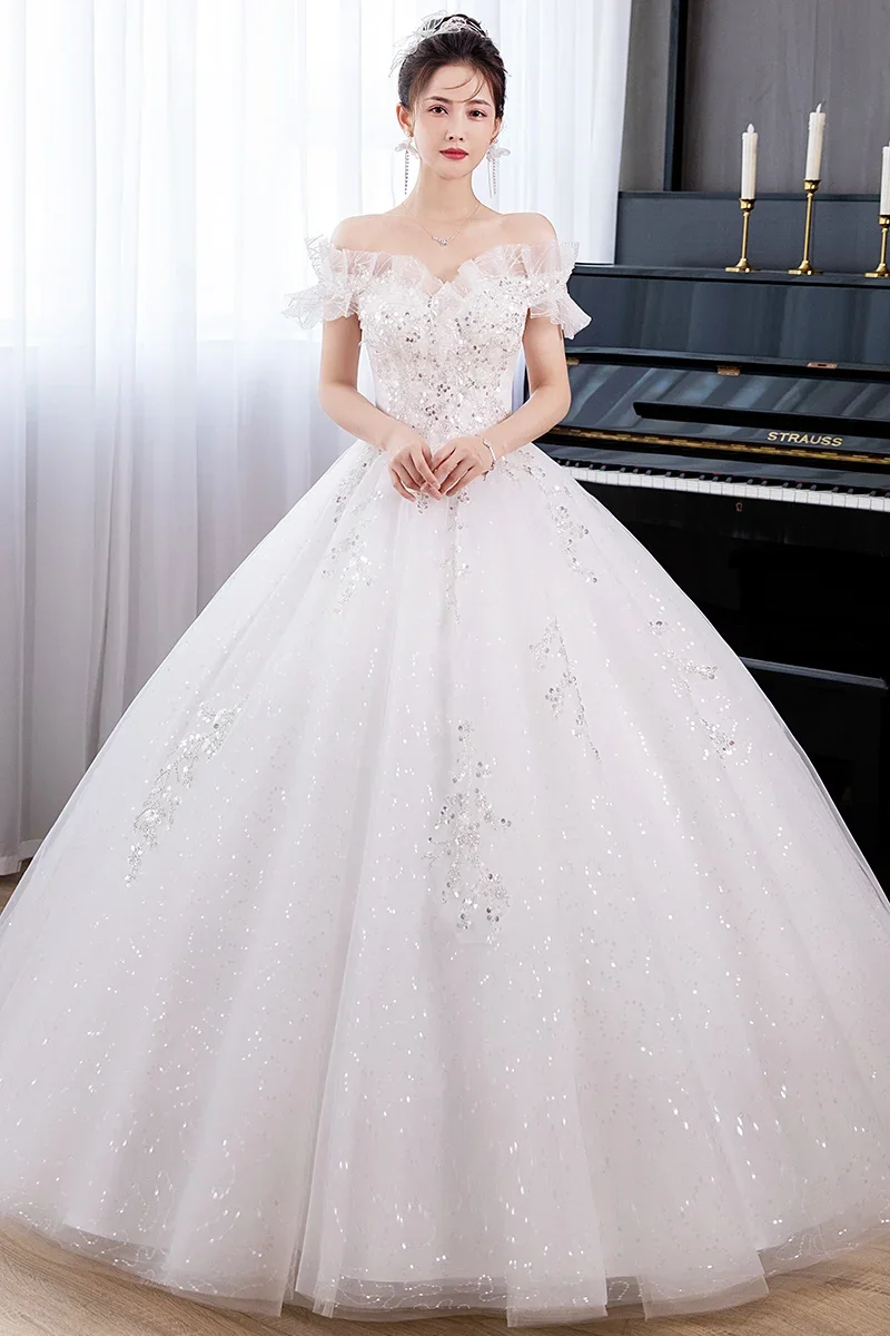 Sharon Said Bright Moon Romantic Satin Lace Ball Gown Wedding Dress 2024  Real Photos Long Sleeves High Neck Bride Gowns N-002 - AliExpress