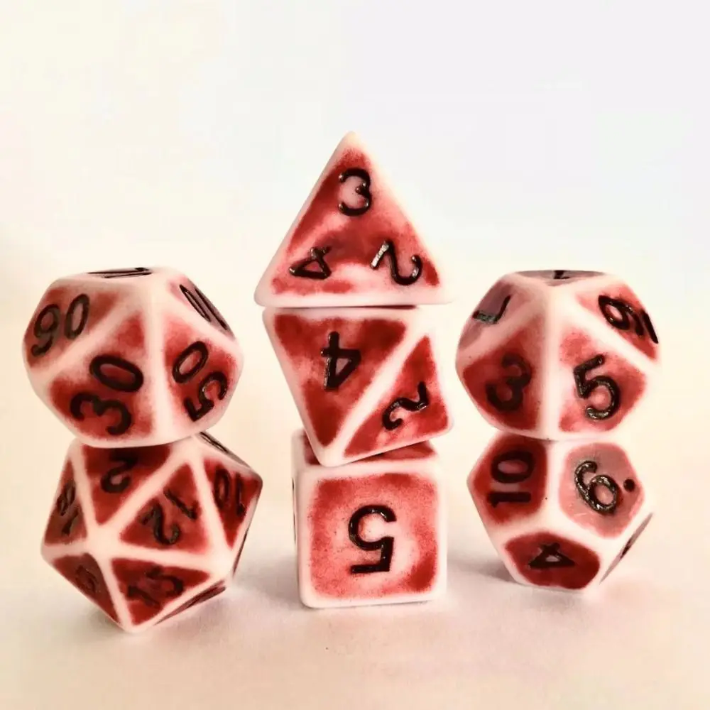 7Pcs Unique Cool Dice Sets Retro Effect Polyhedral Game Dice Interesting Polyhedral Digital Sets DND Board Game Pieces