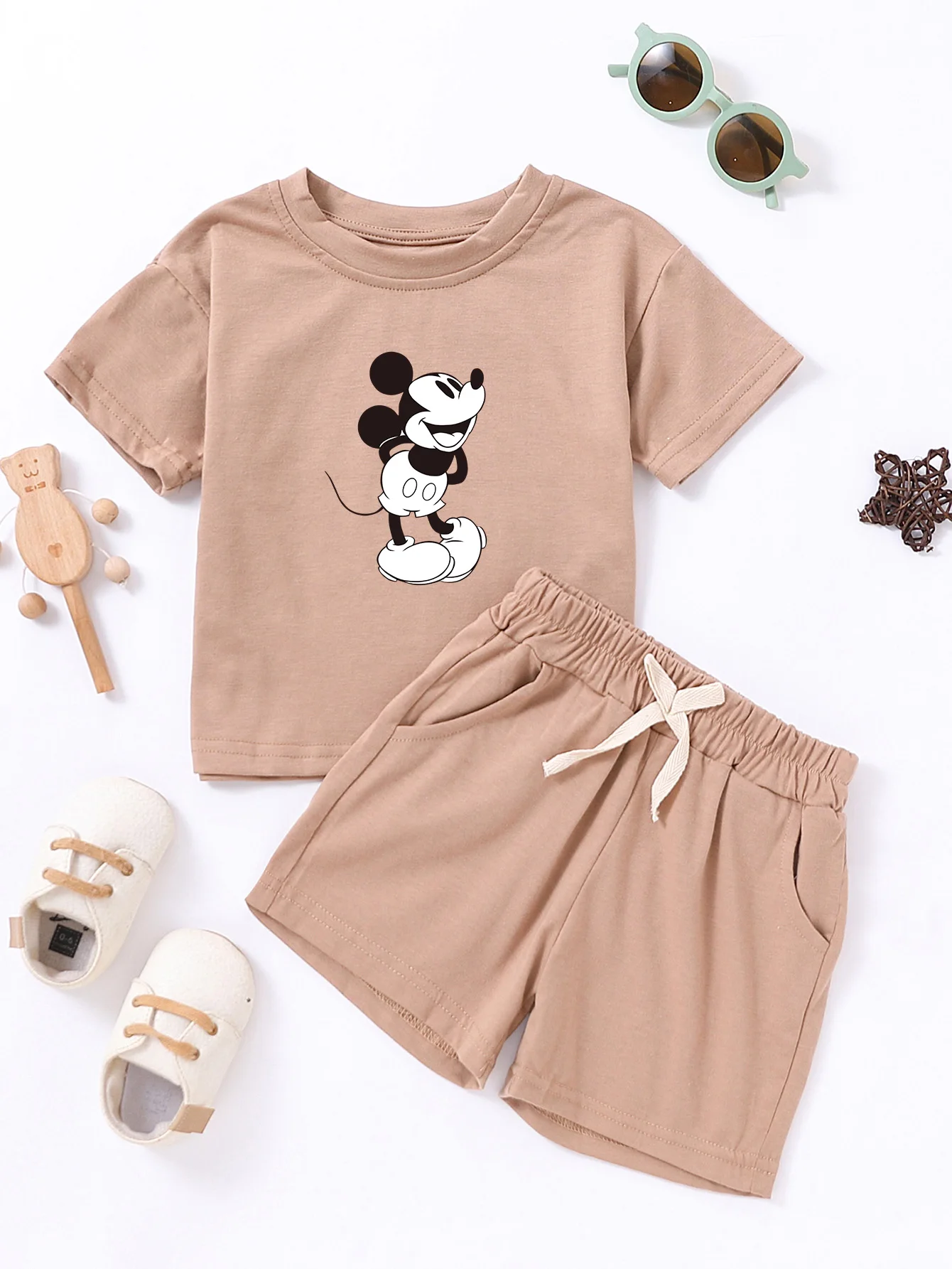 Baby Kurzarm-Shorts-Set 2026 Neues Kinder-Outfit Niedliches Lässiges Set für Jungen und Mädchen Sommer Kurzarm-Shorts-Kombination