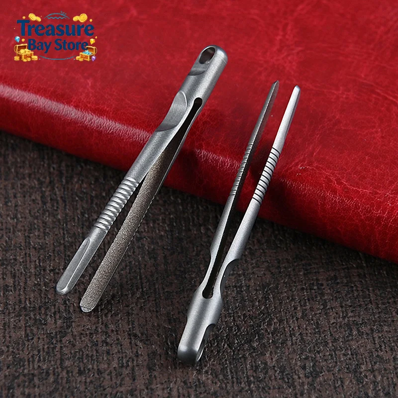 Compact Titanium Alloy Tweezers - Portable and Lightweight Outdoor EDC Tool