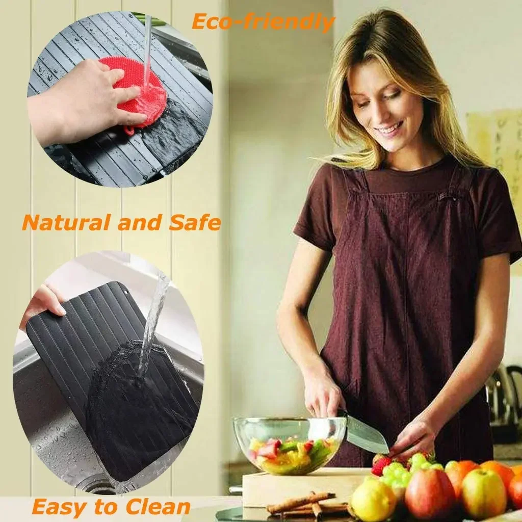 Description Picture 4 of itemFast Defrosting Tray for Frozen Meat Large Size Thawing Plate with Groove Design Defrost Food Rapid Safer Kitchen Gadgets Tools