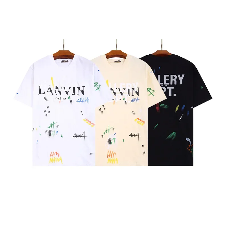

Hot Fashion Brand New Summer GALLERY DEPT Portrait Print Stars Same Loose Short Sleeves for Men and Women