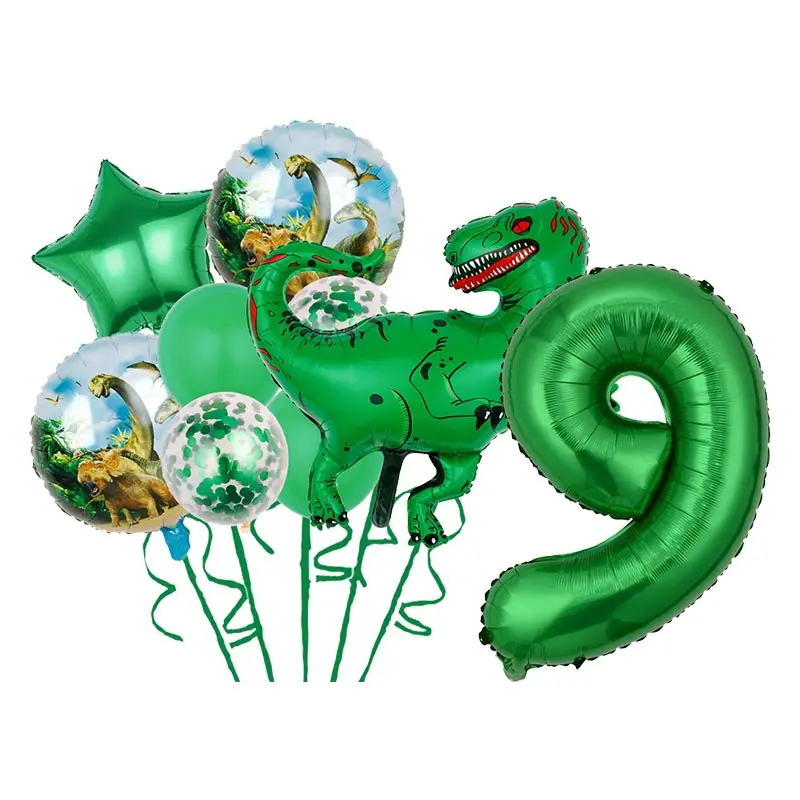 Grüne Dinosaurier-Dekoration, Geburtstag, Latex, Ballon, Pappteller, Tasse, Serviette, Box, Tasche, Tischdecke, Jurassic World Park, Partyzubehör-Set – Detail 36