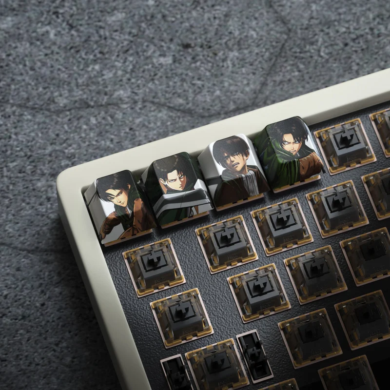 어택온타이탄 키캡 4개 애니메이션 캐릭터 키캡 체리 하이 크로스 축 리웨이 열승화 기계식 키보드 키캡