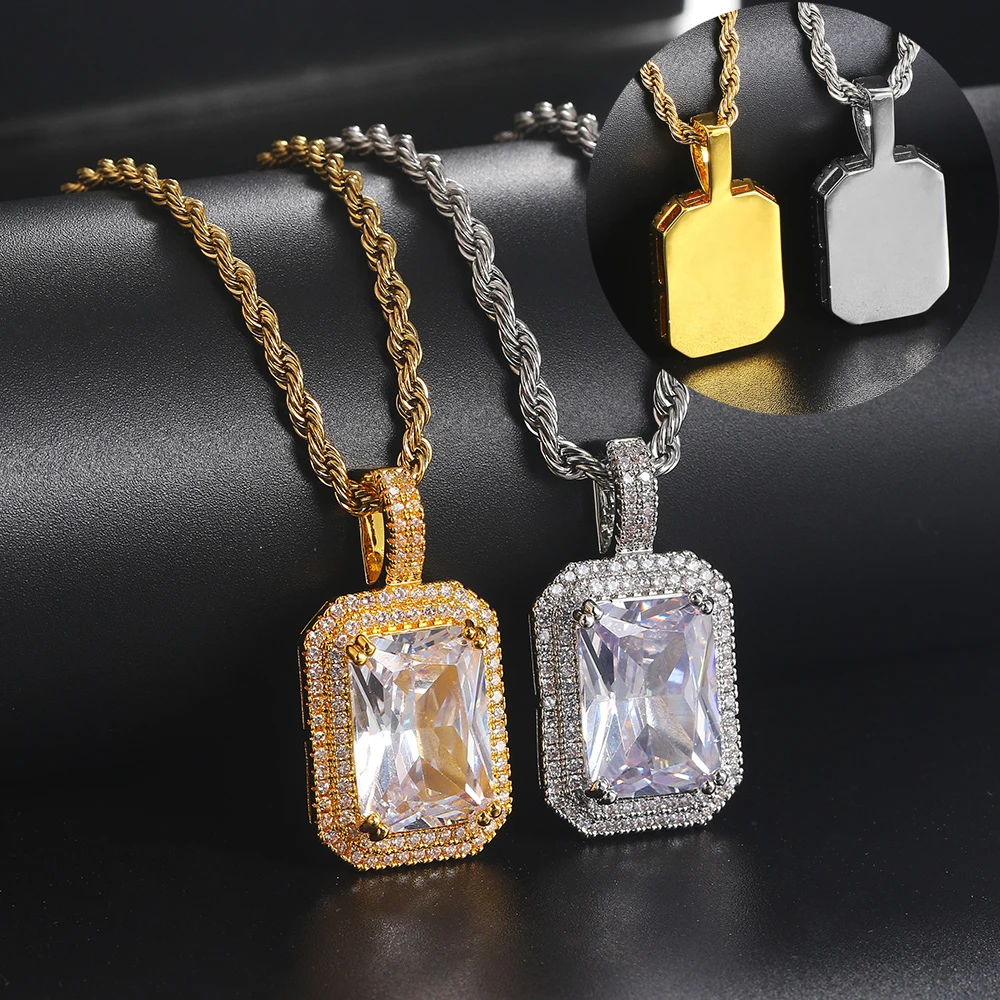 Gold Color Iced Out Pendants Necklaces For Women Hip Hop - Main Image