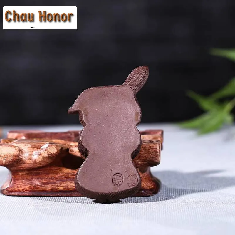 Cute Rabbit Purple Clay Tea Pet Luxury Fish Tank Landscaping Tea Figurine Play Toys Tea Statue Ornaments Supplies Decoration