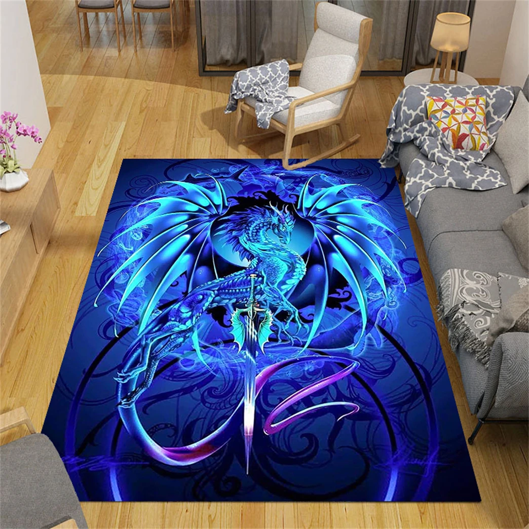 

Cartoon Animal Style Hallway Carpet For Living Room Area Rug Dragon Pattern Bedroom Non-Slip And Washable Kitchen Mat Customize