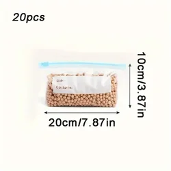 Eco-Friendly Reusable Leak-Proof Freezer Bag with Zipper Seal for Fresh Food Storage and Kitchen Organization (S 20pcs)