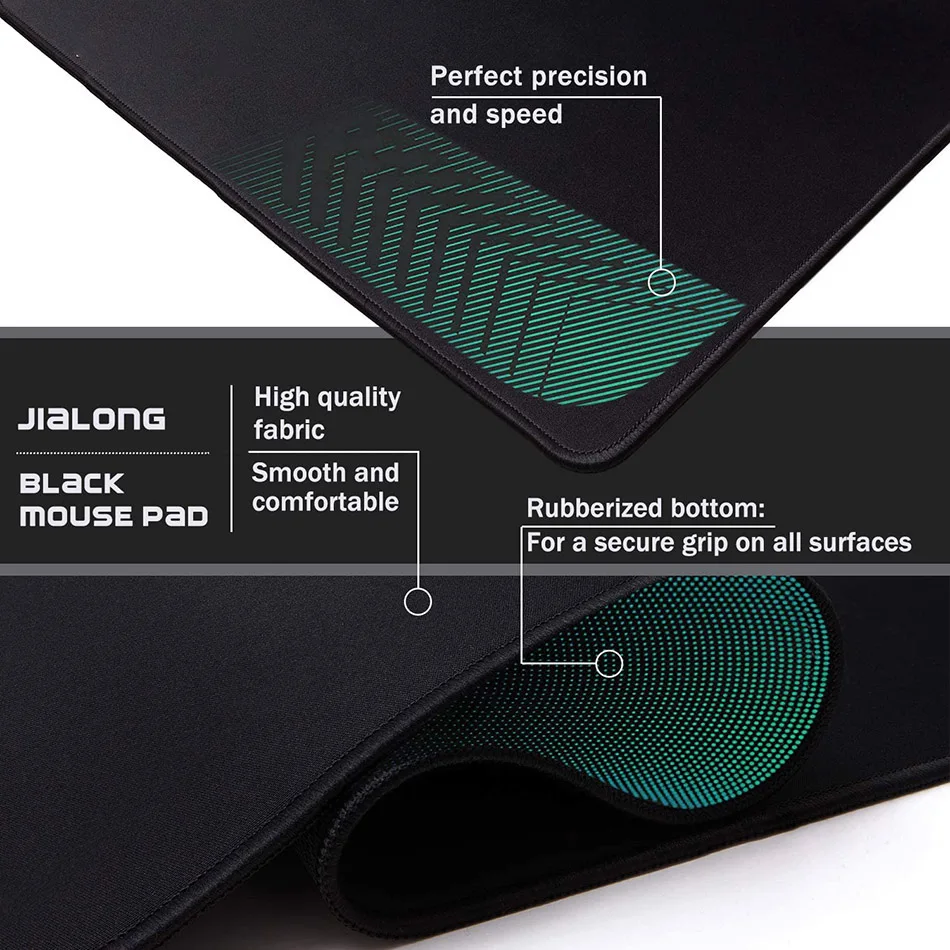 Mouse Pad, Preto Anime Desk Mat, Laptop