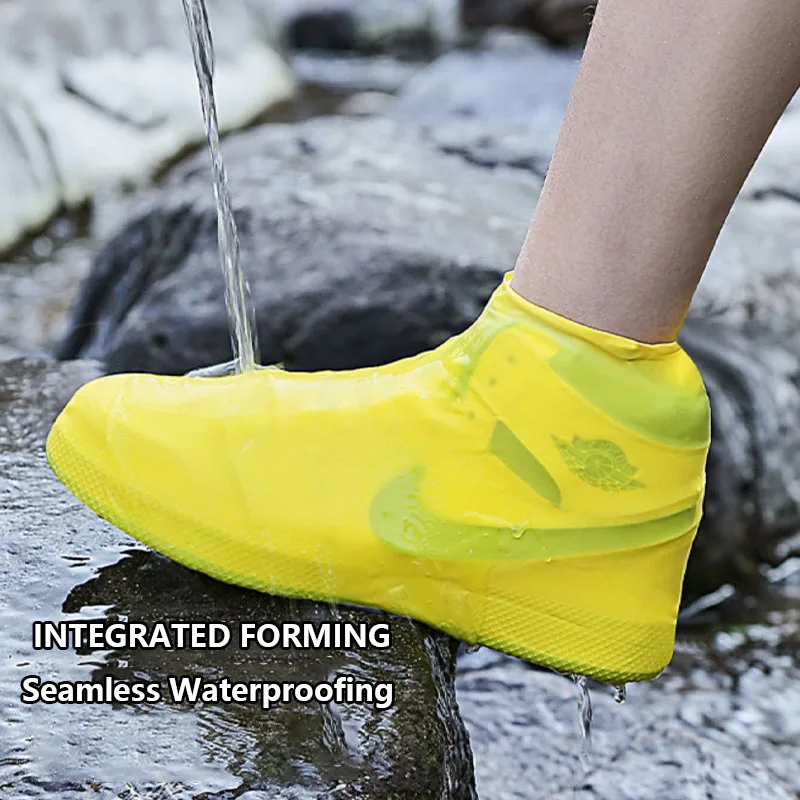 1 Pair Waterproof Non-slip Silicone Shoe Covers High Elastic Wear-resistant Outdoor Rainy Day Reusable Accessories shoe covers