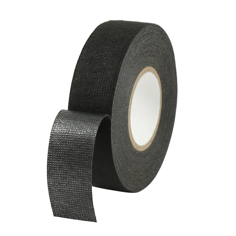 19mm 25mm Black Noise Reduction Adehsive Tape Electrical Maintenance Auto Car Wiring Harness Strapping Fabric Flannel Cloth Tape