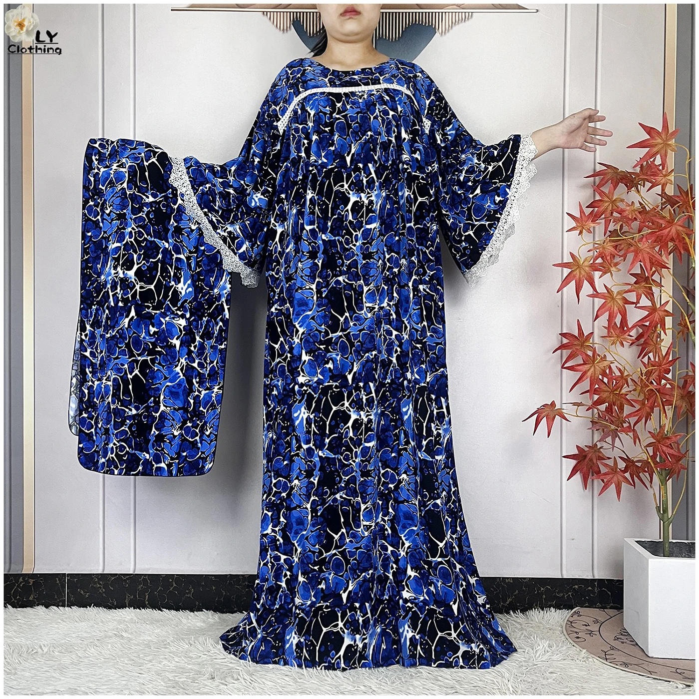 2025 Latest Party Dress Printed Pure Cotton Women Long Dress Dubai Casual Holiday Fashion Party Dresses African Abaya Clothing 1
