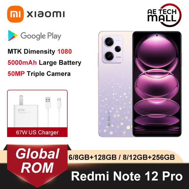 Original Xiaomi Redmi Note 12 Pro 128 /256GB 6.67''120Hz 50MP 67W Charge  5000mAh
