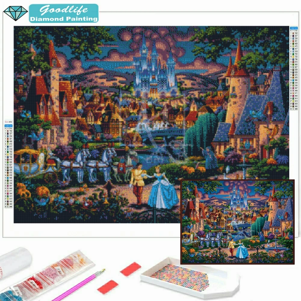 

Disney Cinderella's Enchanted Evening 5D DIY Diamond Painting Embroidery Mosaic Cartoon Cross Stitch Home Decor For Kids Gift