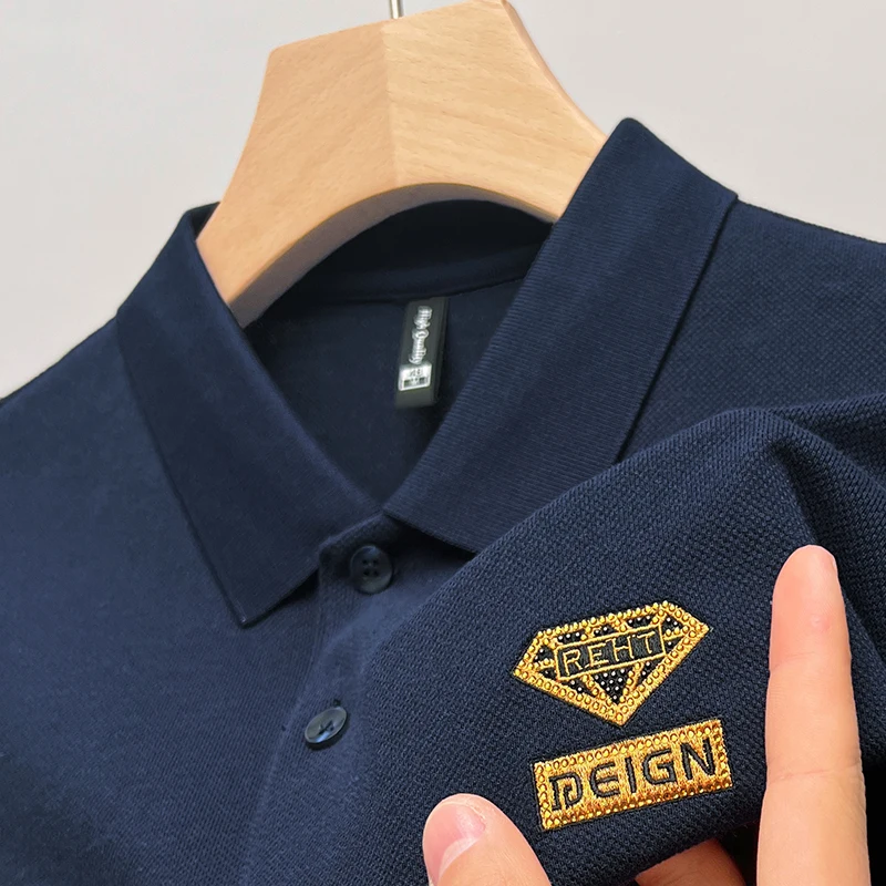 

100% Cotton Designer Men's Polo Shirt Summer Lapel Embroidered T-shirt Men's British Trend Fashion Breathe Short Sleeve Clothing