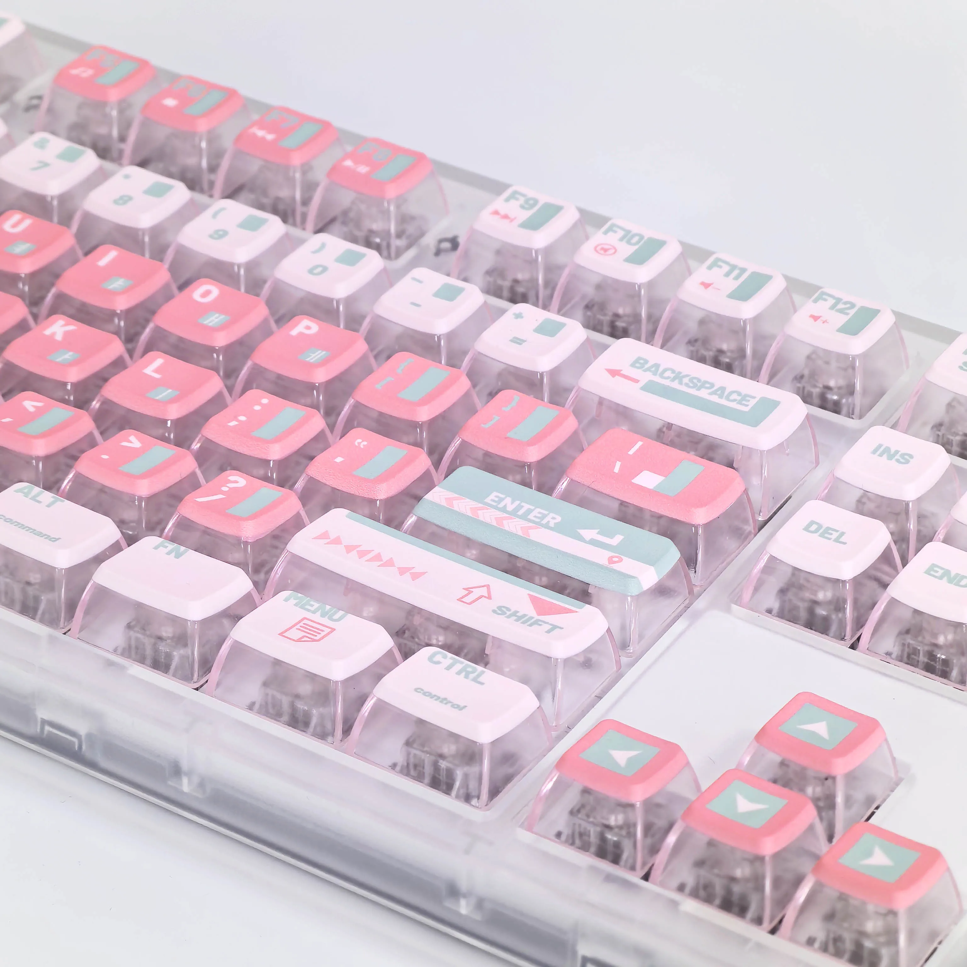 Translucent Pink Pudding PBT Keycap Set - Korean ASA Design, Spring/Summer Edition