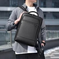 Sac à dos exécutif hommes sacoche en cuir PU USB charge porte-documents bureau voyage ordinateur portable bureau affaires épaule sac à dos mâle 2