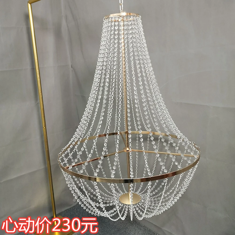2-10pcs) Wedding Props acrylic Crystal Chandelier Luxury Party Events backdrop wedding Stage Decorative