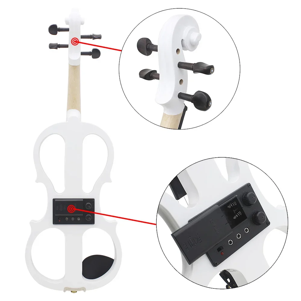 IRIN Violin Electric Professional 4/4 Electroacoustic Violin for Beginner Electric Silent with Bow Headphone Tuner Parts