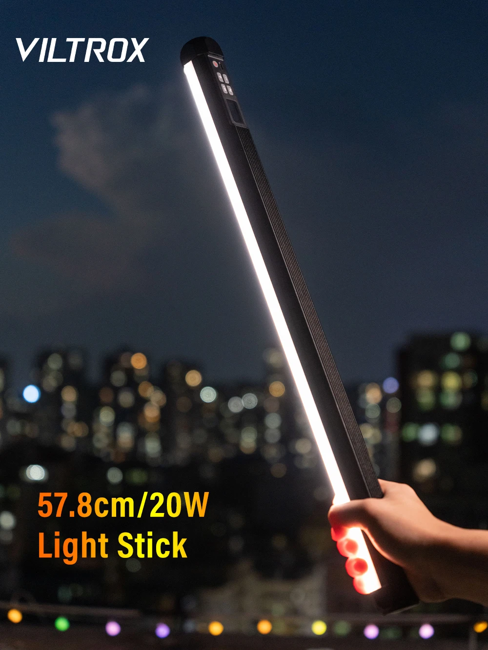 VILTROX K60 22 inch Light Stick 20W High Brightness Outdoor Handheld Photography Camera Fill Light  APP Control Grille Softbox