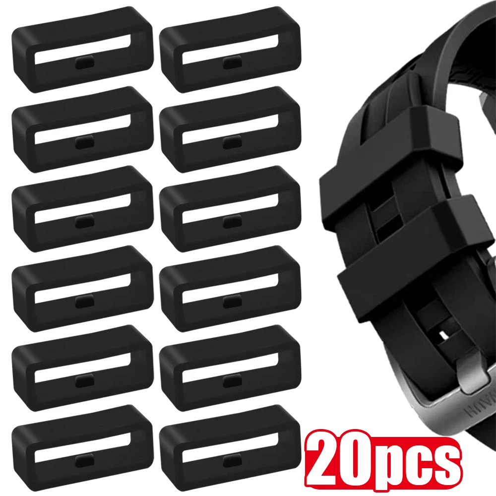 

20-1pcs Smartwatch Strap Activity Ring Silicone Watch Band Keeper Holder Loop for Garmin 935 945x Fenix 7 6 5 22mm 25mm 29mm