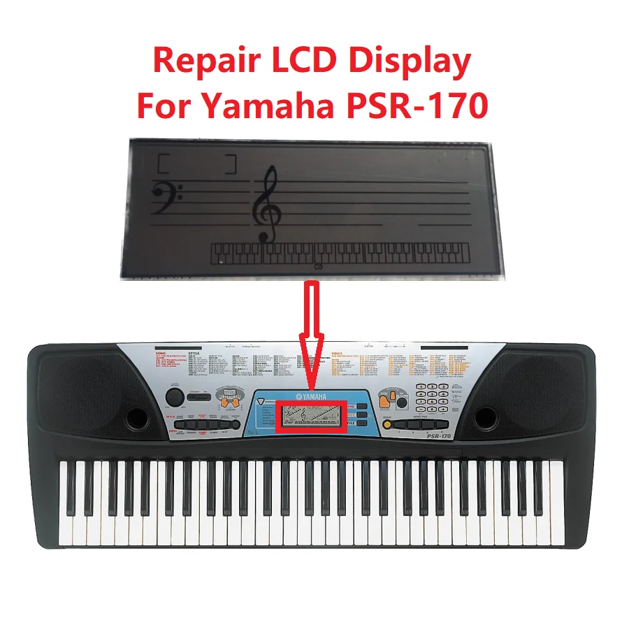야마하 PSR-170  LCD 디스플레이, 61 키, 풀 사이즈 휴대용 키보드 매트릭스 화면 수리