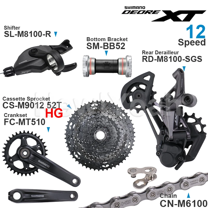 シマノ DEORE XT (crank,BB,RD 12speed)