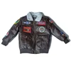 2-12 years old 2019 winter PU leather A2 bomber flight jacket baby girl clothes  boy kids girls coat vintage Outerwear pilot 5