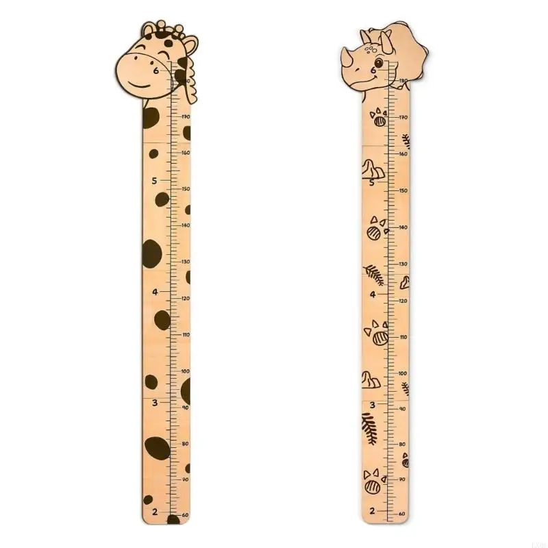 Cartoon Giraffe Growth Chart Wall Sticker for Kids Room Decoration Height Measurement Ruler Decal for Nurseries and Home