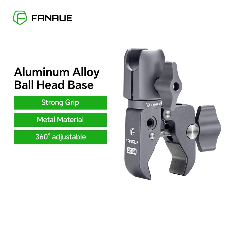 FANAUE Motorcycle Mobile Phone Holder Handlebar Clamp Ball Head Base Sports Camera Quick Disassembly Anti-theft