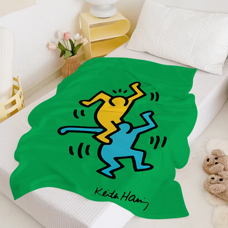 

Fleece Blanket Sofa Winter Keith Harings Double Bed Blankets Fluffy Soft Blankets King Size Blanket Microfiber Bedding Warm Knee