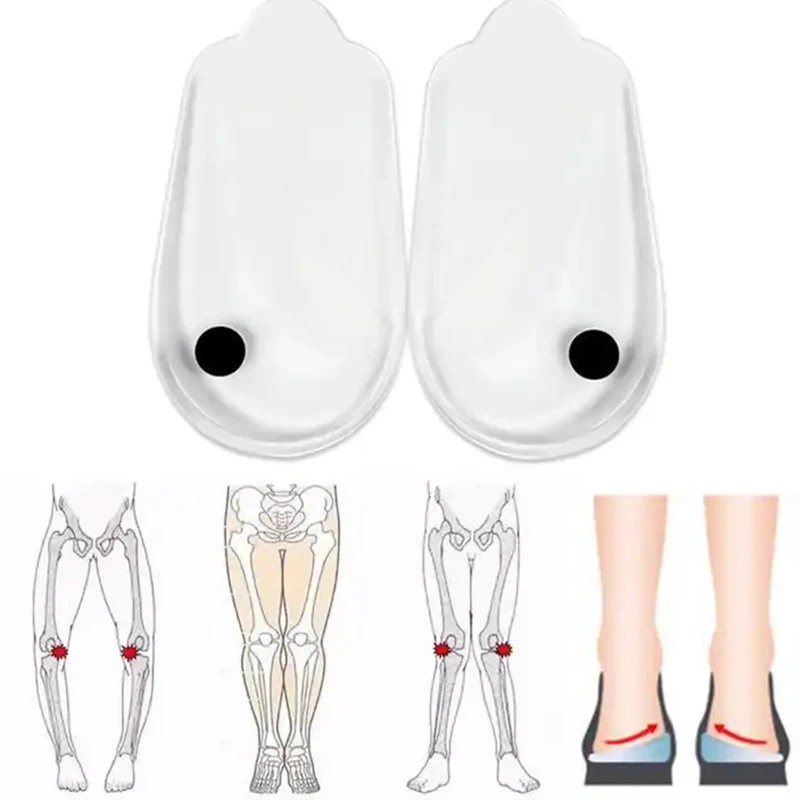 남성용 자석 테라피 정형외과 교정 평발, 건강 관리 깔창, 가죽 O/X 다리 유..