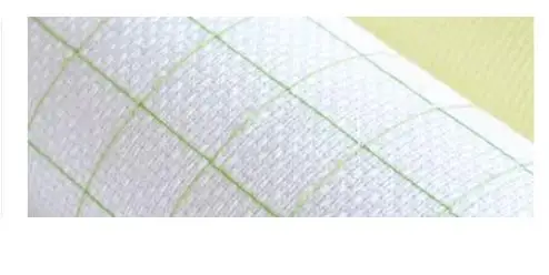 Aida Cloth Cross Stitch Fabric 14CT 50x50cm White and Orange Grid
