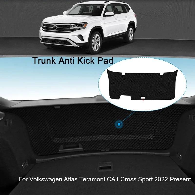 

Автомобильный противоударный карбоновый коврик для багажника Volkswagen Atlas Teramont CA1 Cross Sport 2022-2025, защита от погоды, пыли, Стик для задней двери
