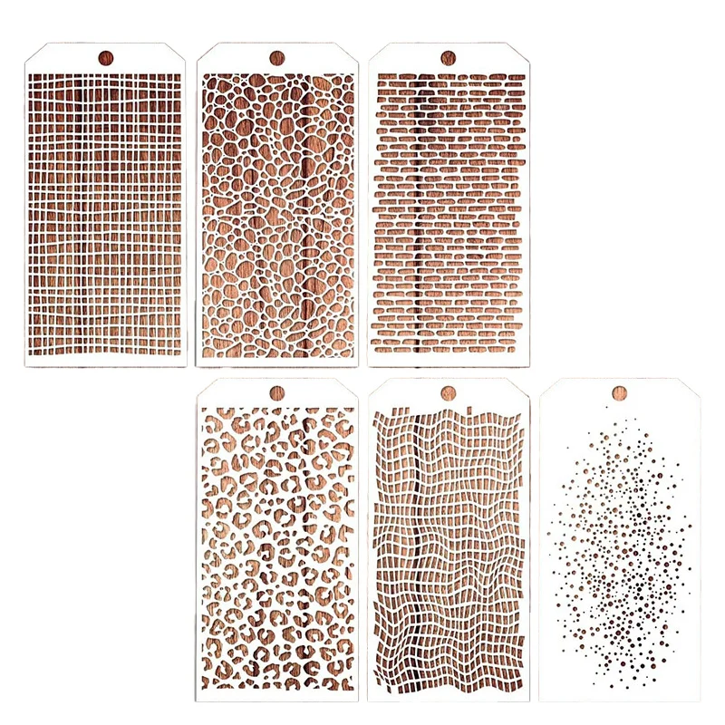 Pattern Brick Dot Painting Template Hollow Out Learning Hand Copied Board Color Drawing Scratchcard Painting 8Pcs Painting Template