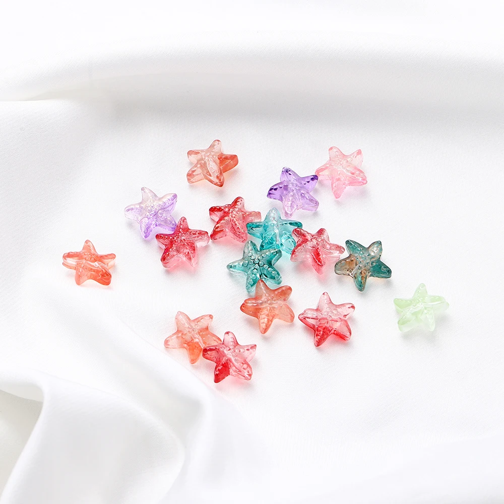 10/20 teile/los 15*15,5mm Glas Seestern Form Charme kleine lose Perlen für DIY Schmuck Herstellung Ohrringe Armband Großhandel – Detail 4