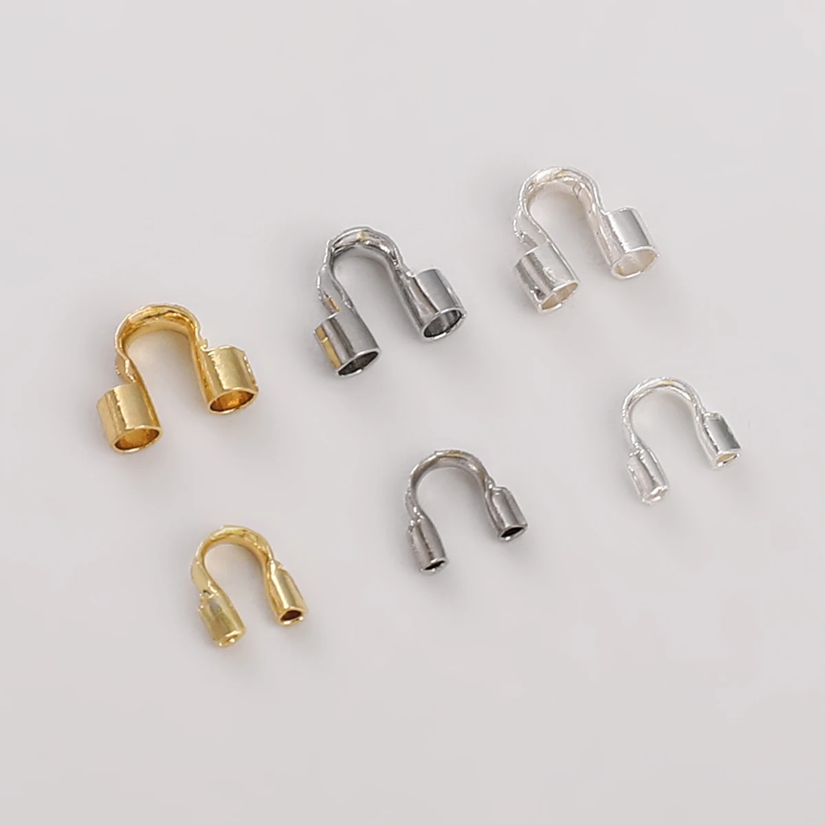 50pcs Gold U-Shaped Thread Protectors - Horseshoe Buckle Wire Guards For Jewelry Making