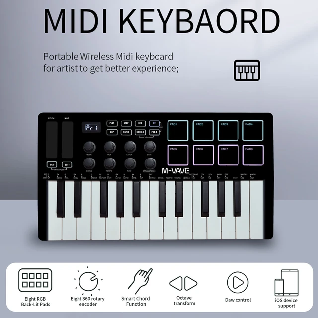 数量限定・即納特価!! summina 25 Portable 25Key USB MIDI Keyboard Controller with 16 RGB Backlit Trigger