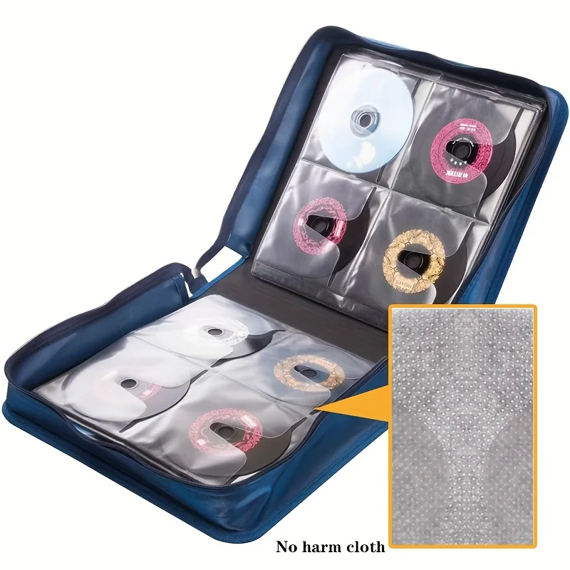 Cd Dvd Storage Bag Cd Dvd Storage Case Super Capacity CD DVD Storage Box 256 Discs Portable Waterproof CD Wallet with Handle for Car Home and Travel
