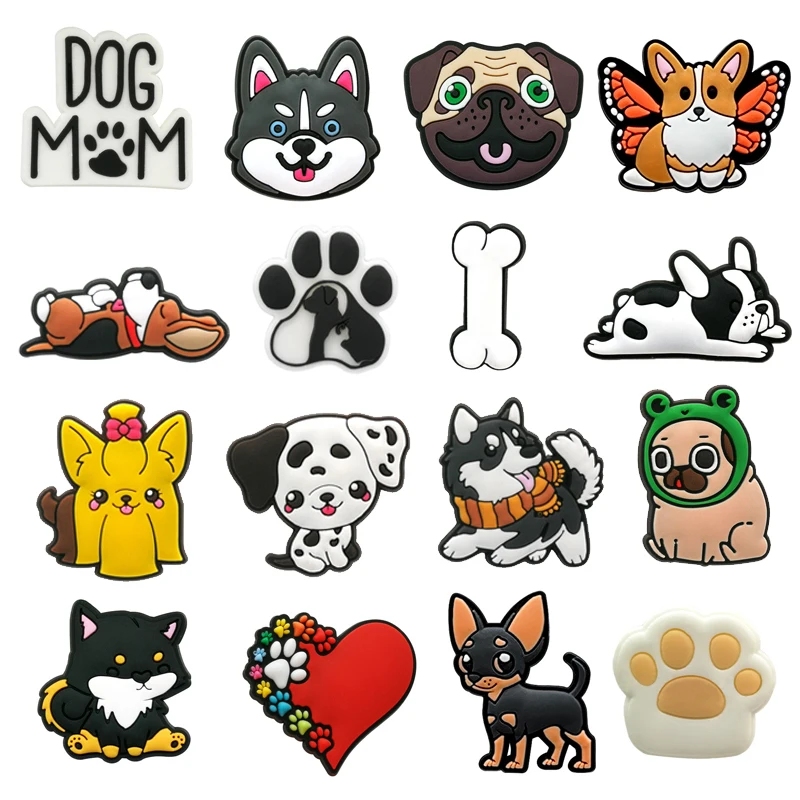 New Arrivals Cute Dog Shoe Charms for Croc Accessories Sandals Shoe Decorations Pins Kids Women Favor Gift